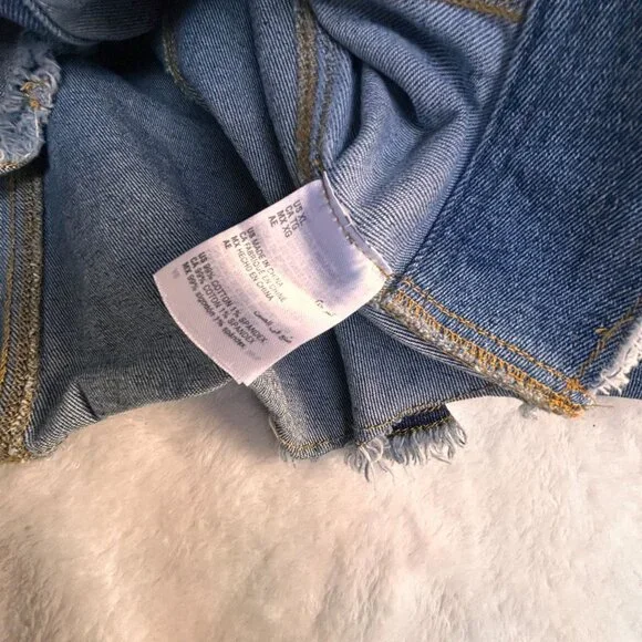Ade Samuel For I.N.C. Womens Cropped Denim Jacket XL Blue Fringe Raw Hem Pockets - Picture 4 of 10